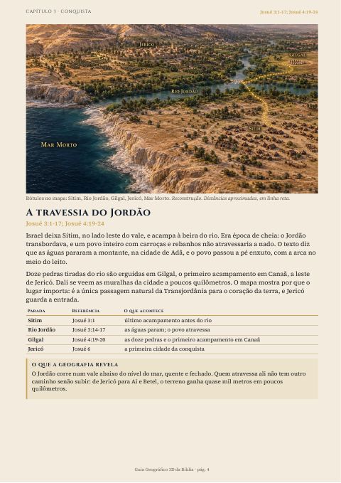 A travessia do Jordão · Josué 3:1-17; Josué 4:19-24